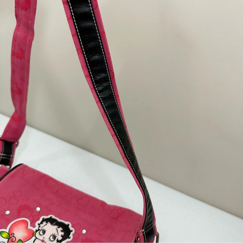 Pink Betty Boop Rhinestone Messenger Bag - Picture 7 of 16
